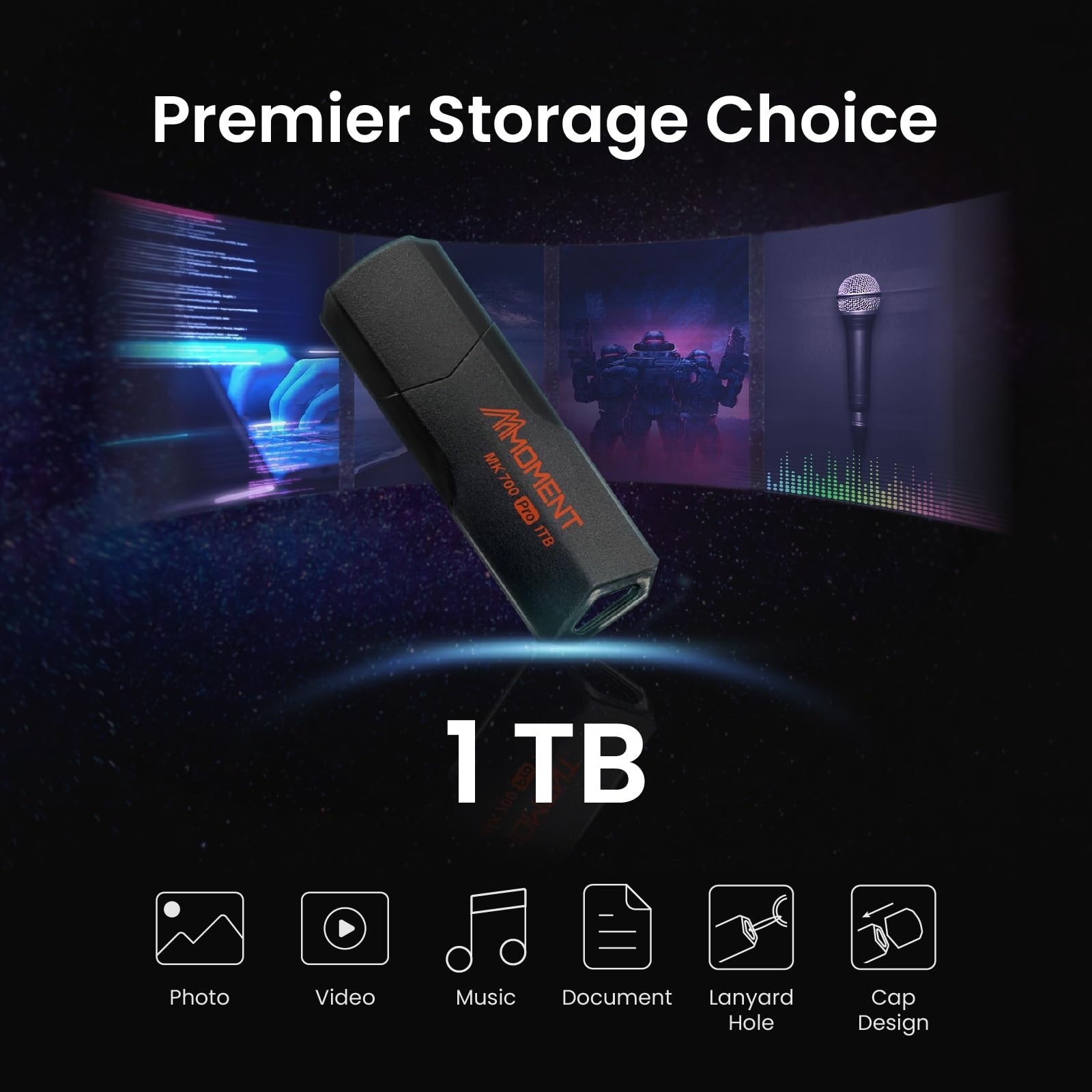 MMOMENT MK700 1TB USB 3.2 Gen2x1 Flash Drive, Read Speed up to 600MB/s, Write…