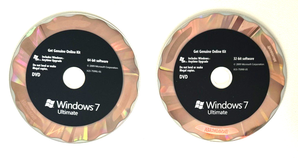 Windows 7 Ultimate Edition 32 bit and 64 bit discs *NO PRODUCT KEY*