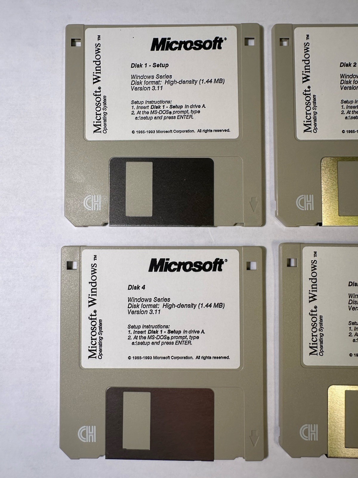 Microsoft Windows Operating System 3.5″ 1.44MB Floppy 6 Disks Install Setup 1993