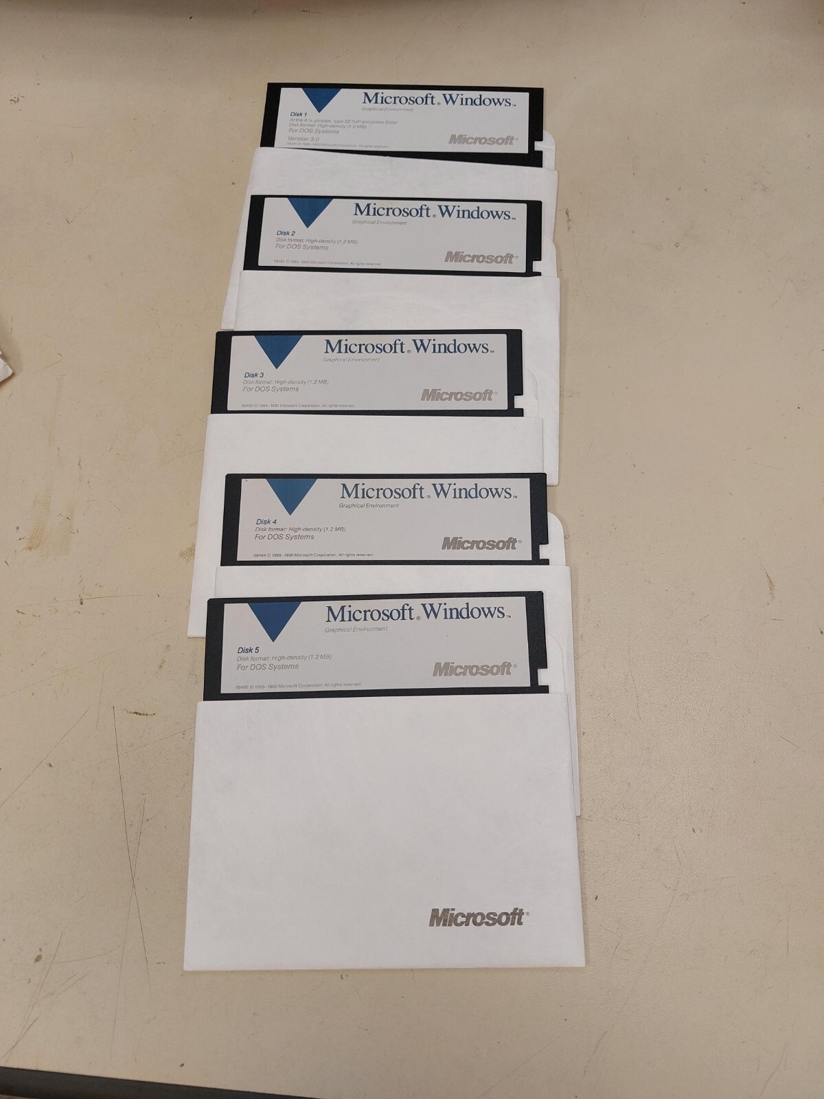 Vintage Microsoft Windows 3.0 For DOS 5.25″ Disk + bonus