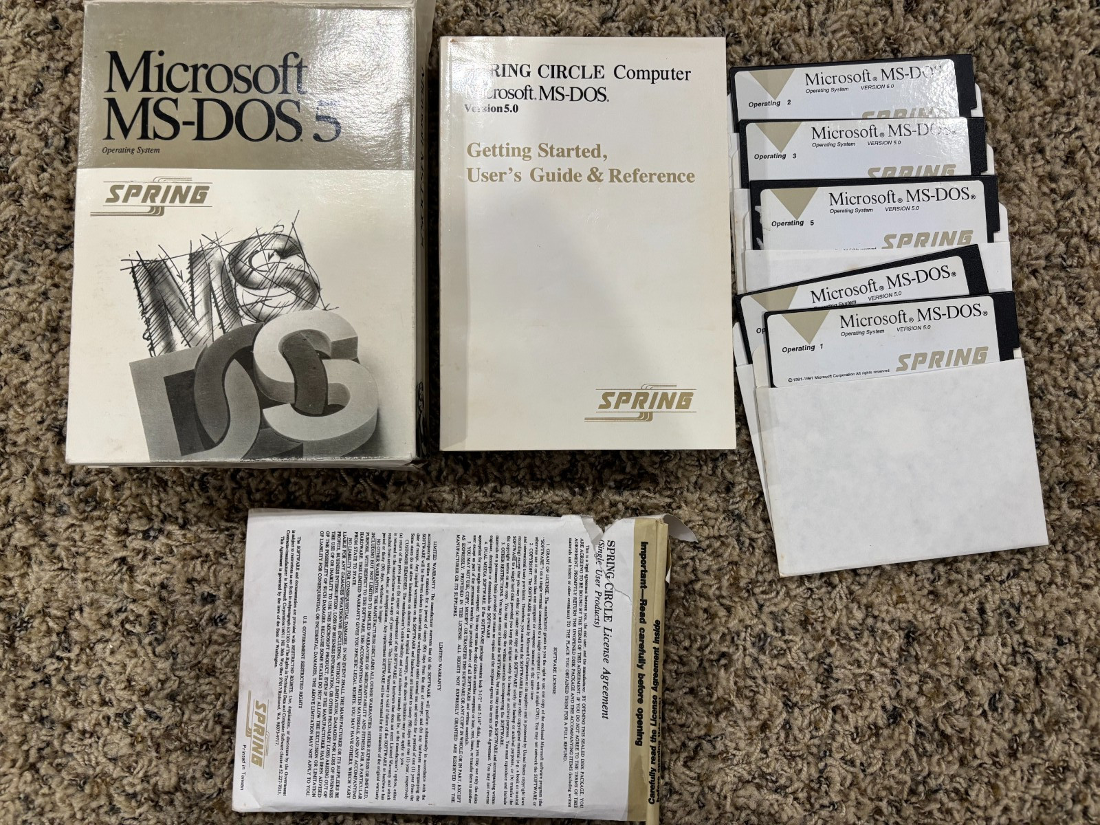 Vintage Microsoft MS-DOS 5 Operating System Ver 5 5.25 Floppy
