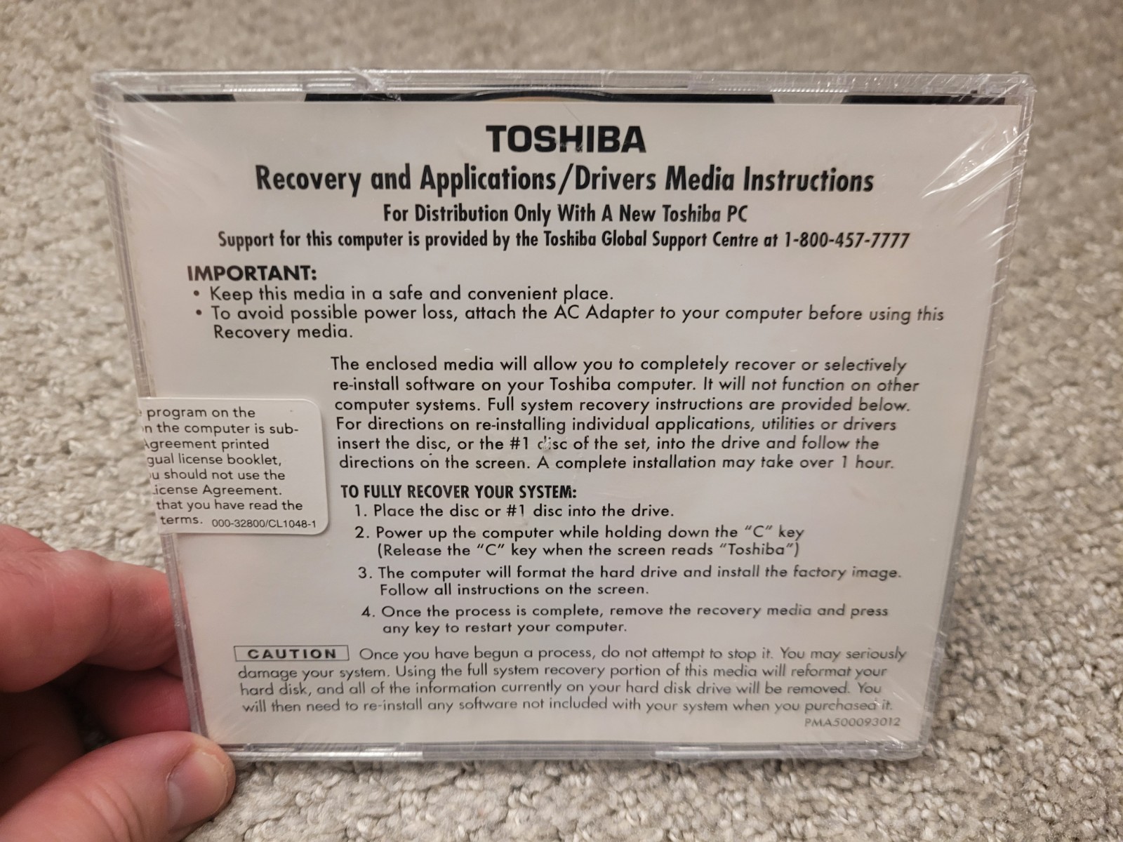 Toshiba Satellite A210 A215 Recovery Discs Windows Vista 32Bit NEW SEALED