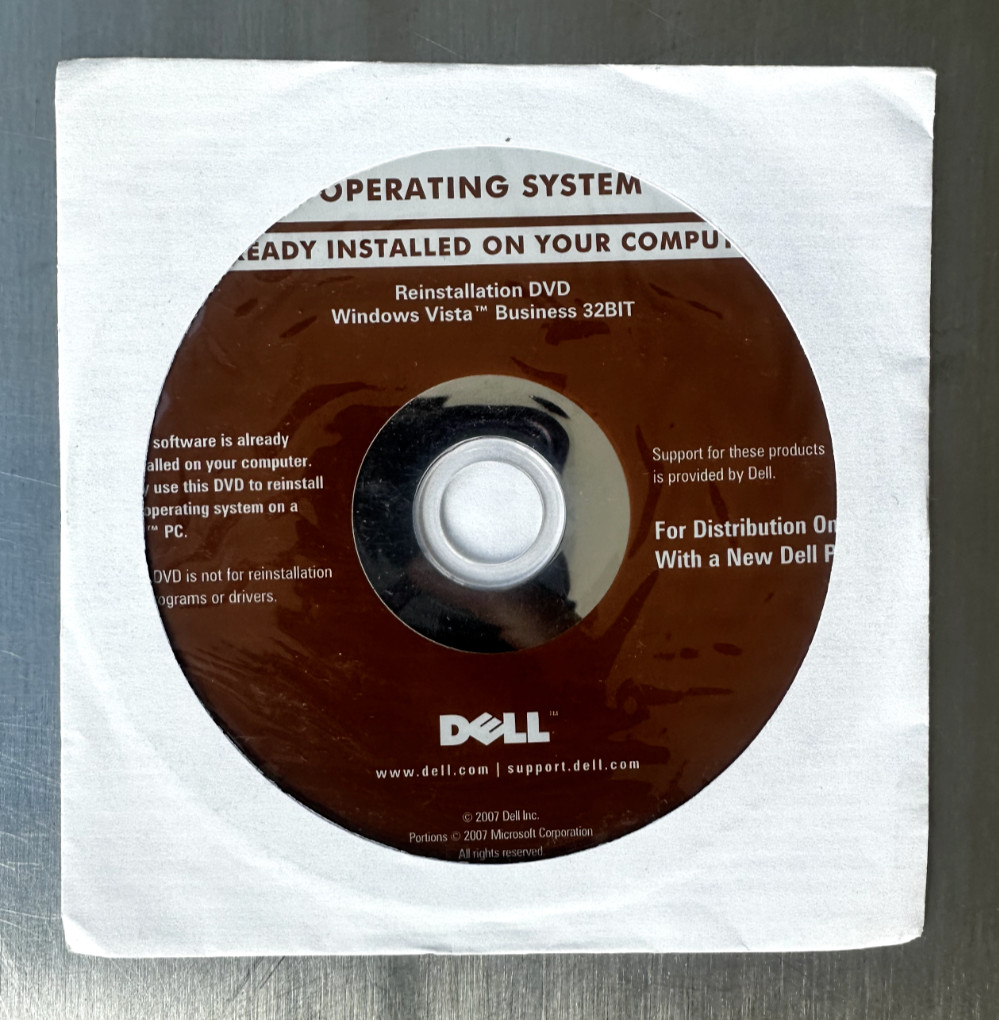 Windows Vista Business 32BIT Dell Reinstallation DVD