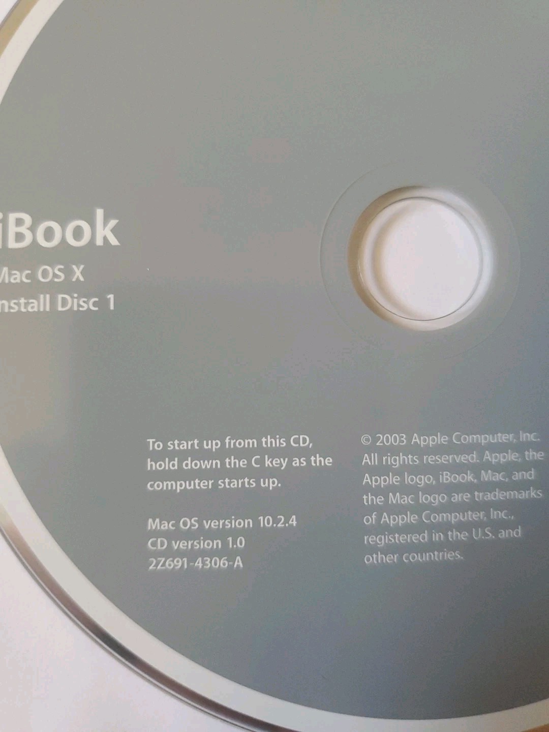 2002 Macintosh iBook Mac OS X 10.2.4 Discs Operating System Install CDs