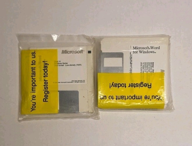Microsoft Word for Windows 1991 Vintage Software 3.5 Disc Sealed New Old Stock