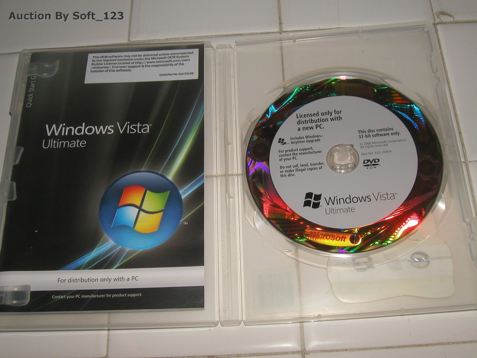 Microsoft Windows Vista Ultimate Full OEM 32 Bit Version DVD MS WIN
