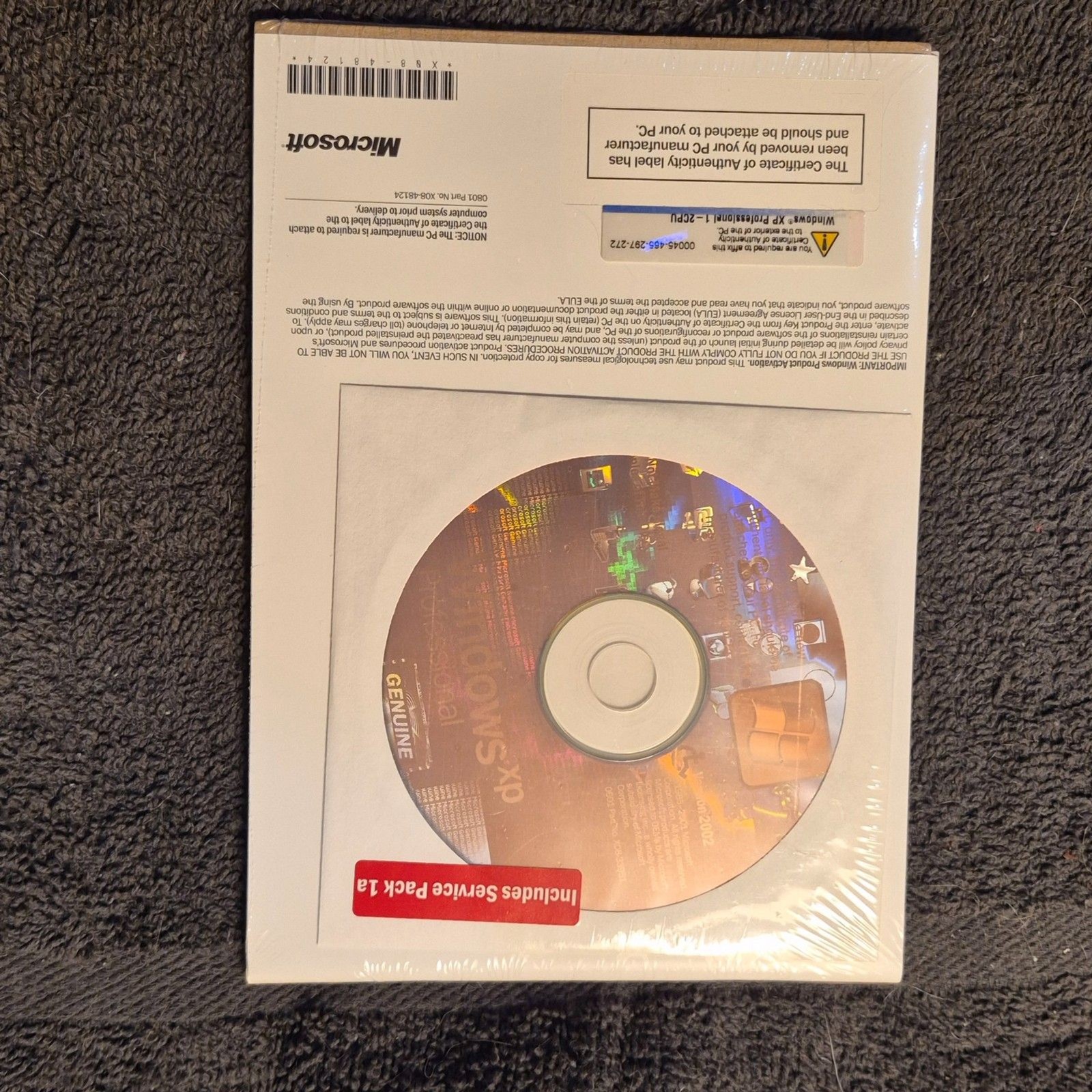 VTG New Microsoft Windows XP Professional Version 2002 SP1a CD Sealed – NO COA