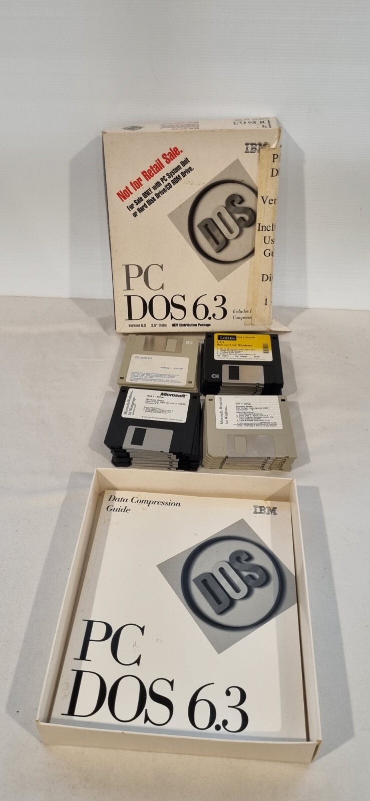 IBM PC DOS 6.3 Original 3.5″ Inch Floppy Disks OEM Distribution Package