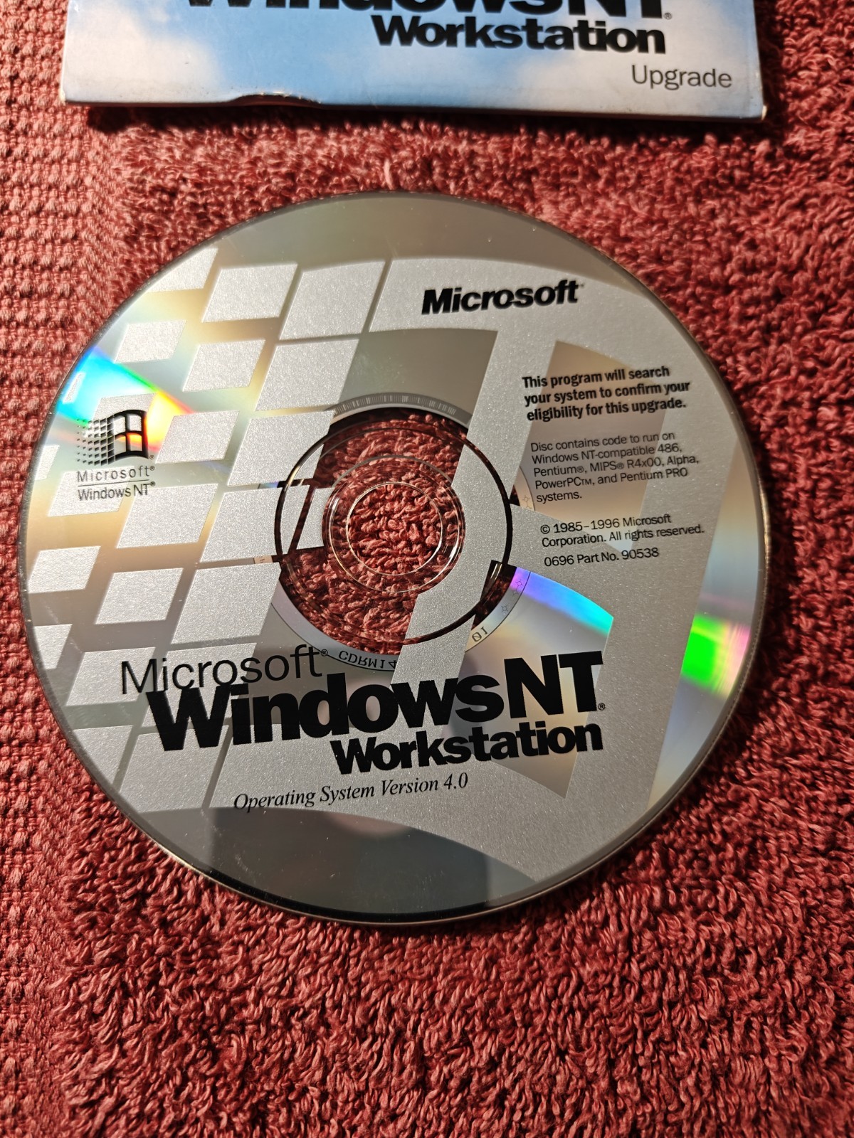 Microsoft Windows NT Workstation Upgrade OS Version 4.0 Disc CD KEY Included