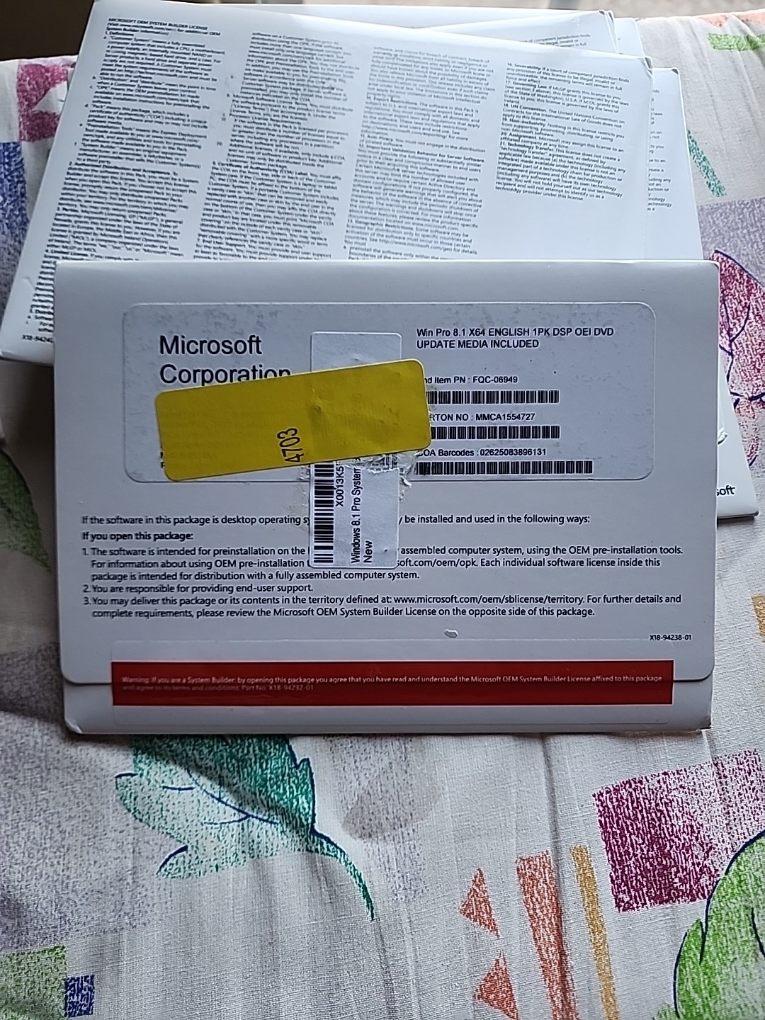 Microsoft Windows Pro 8.1 64 Bit Update Media Included