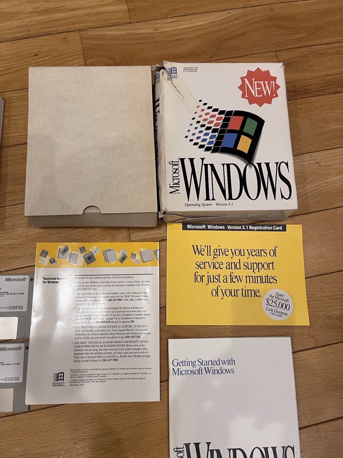 Microsoft Windows 3.1 Operating System Vintage PC Software Complete 6 Disk Set