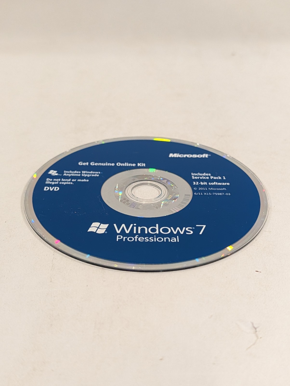 Microsoft Windows 7 Professional 32 bit DVD – DISC ONLY