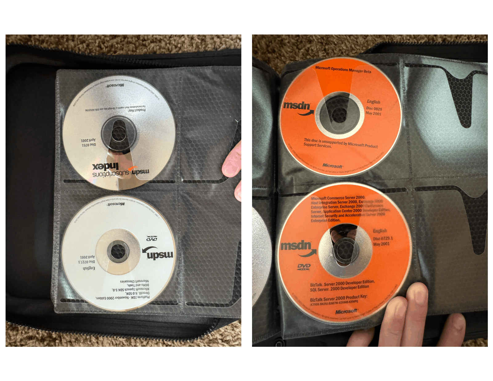 Microsoft MSDN Subscription DVD CD Lot 100+ Discs 2001 2002 Binder Case Untested