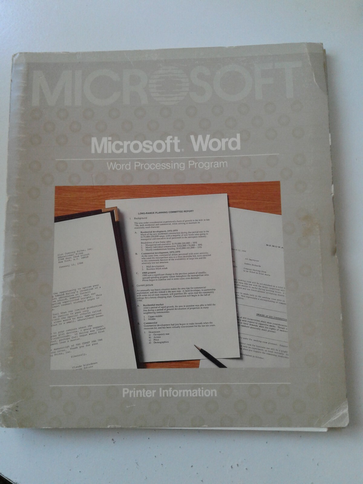 Computer Microsoft Word Word Processing Program Printer Information 1986