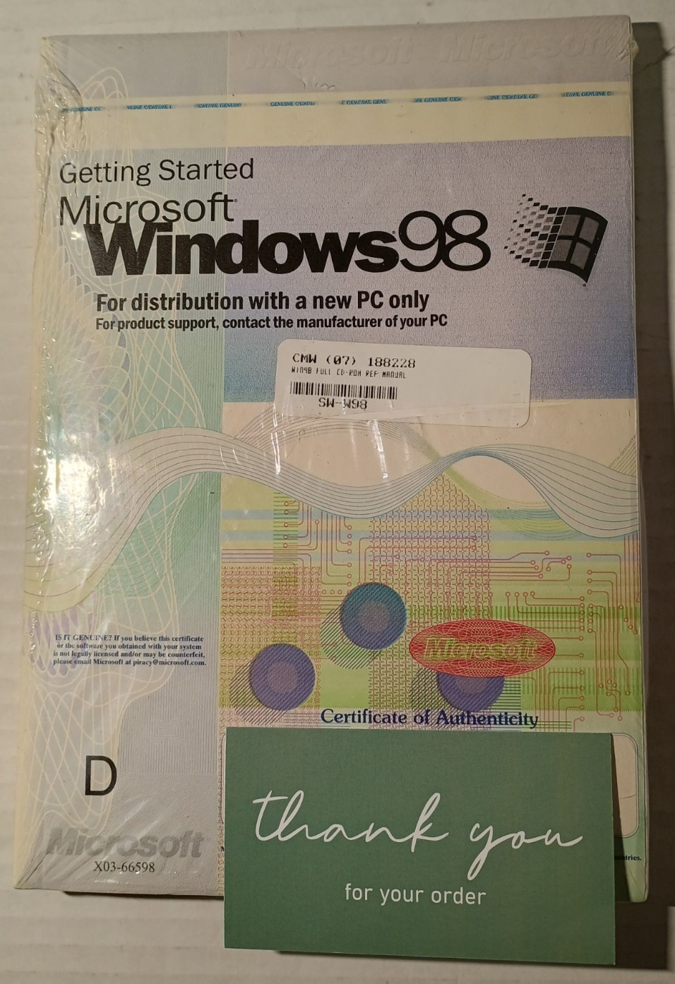 Microsoft Windows 98 Getting Started Manual w Product Key for PC – NO CD
