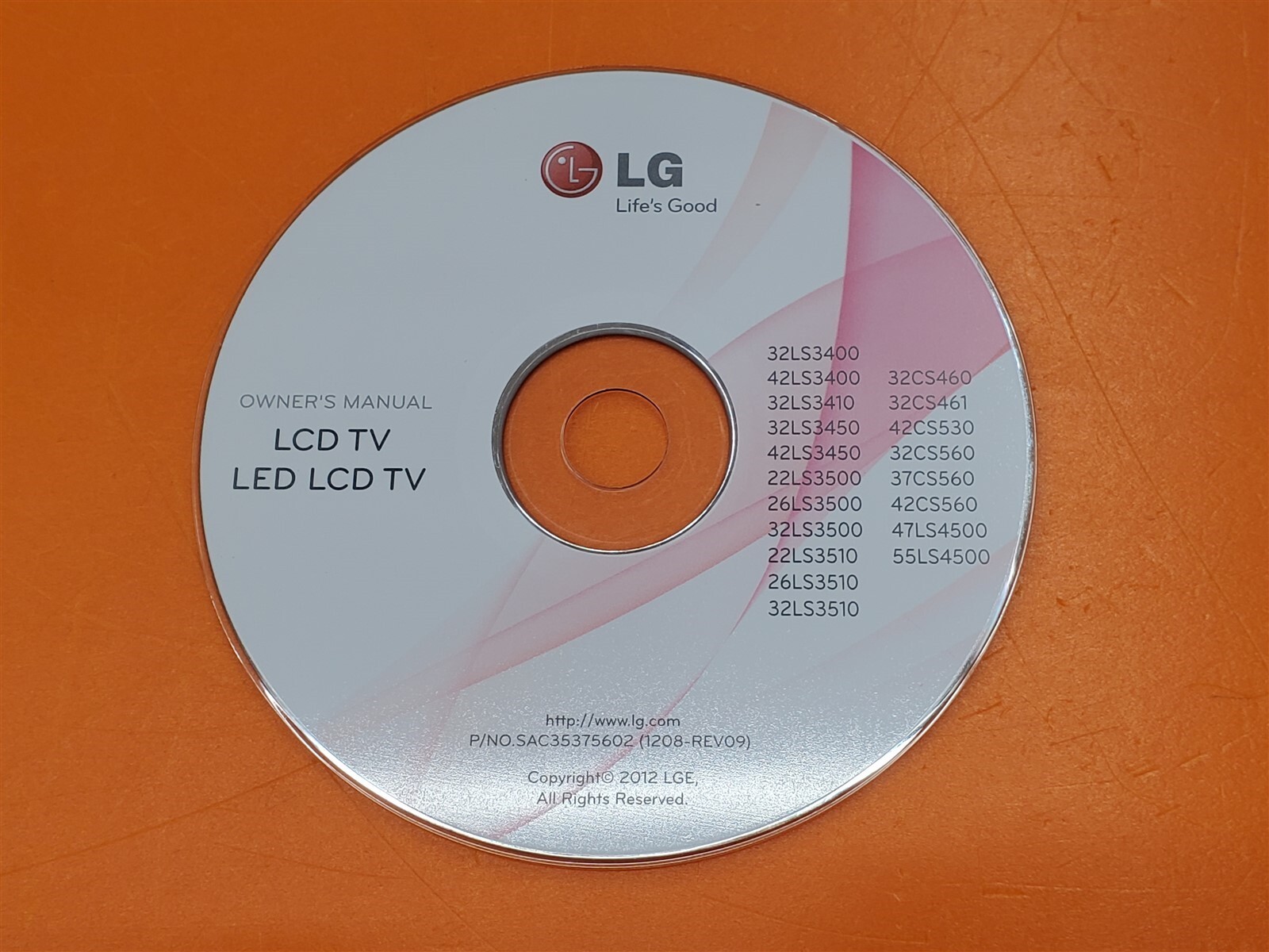 ⭐️⭐️⭐️⭐️⭐️ LG LCD TV LED LCD TV 2012 CD Disc Only