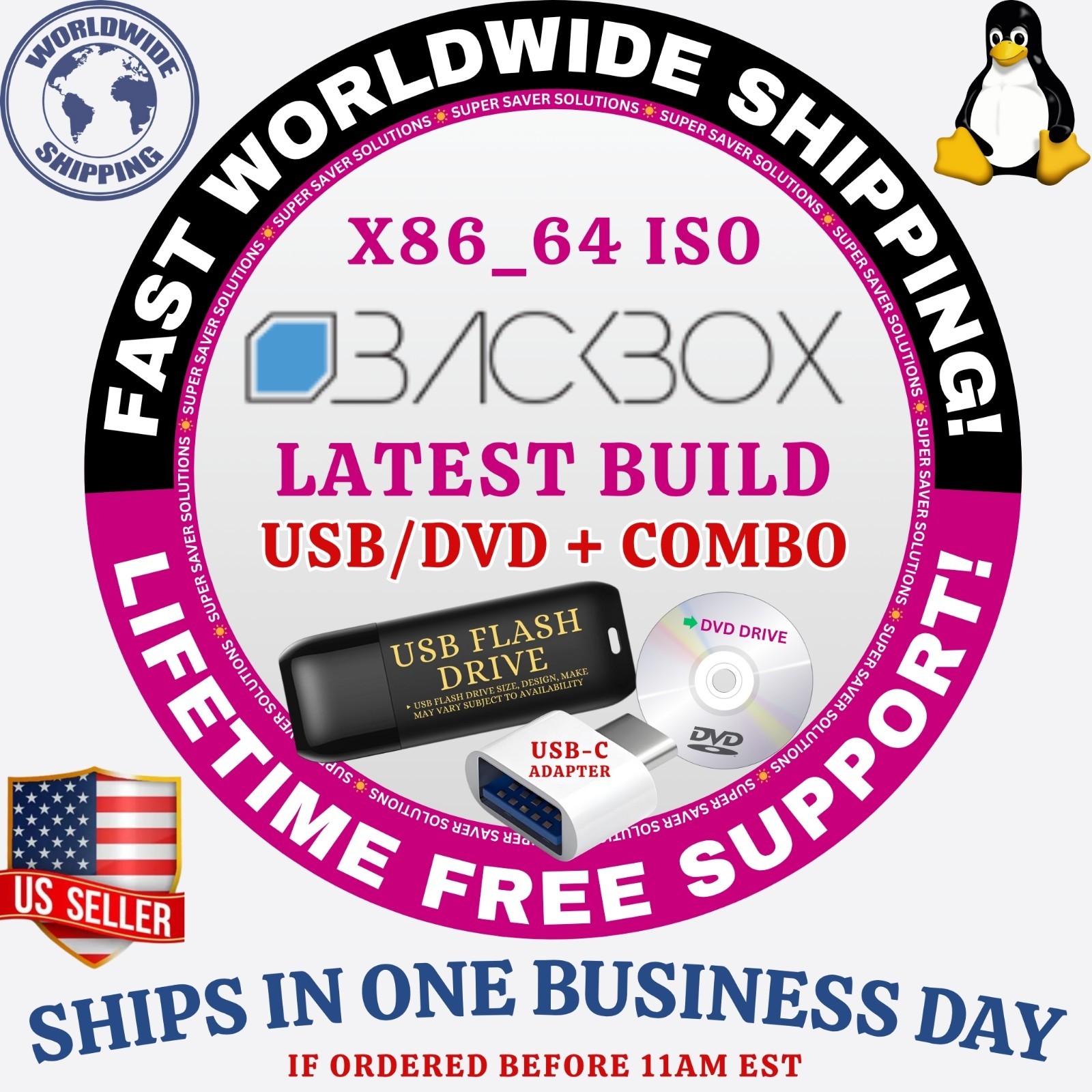BACKBOX 9 LINUX OS | LATEST BUILDS ISO | DVD, USB | FAST SHIPPING | PENTESTING