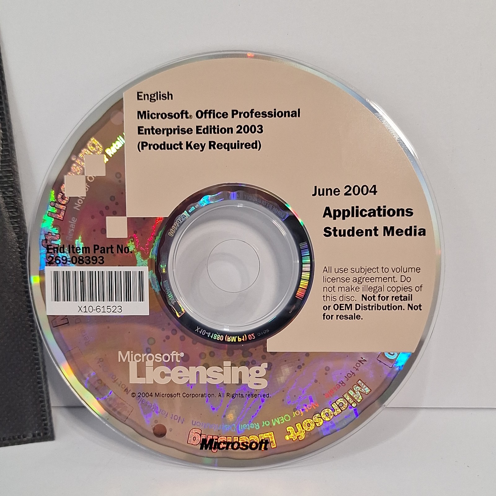 Microsoft Office Professional Enterprise Edition 2003 Applications With Key