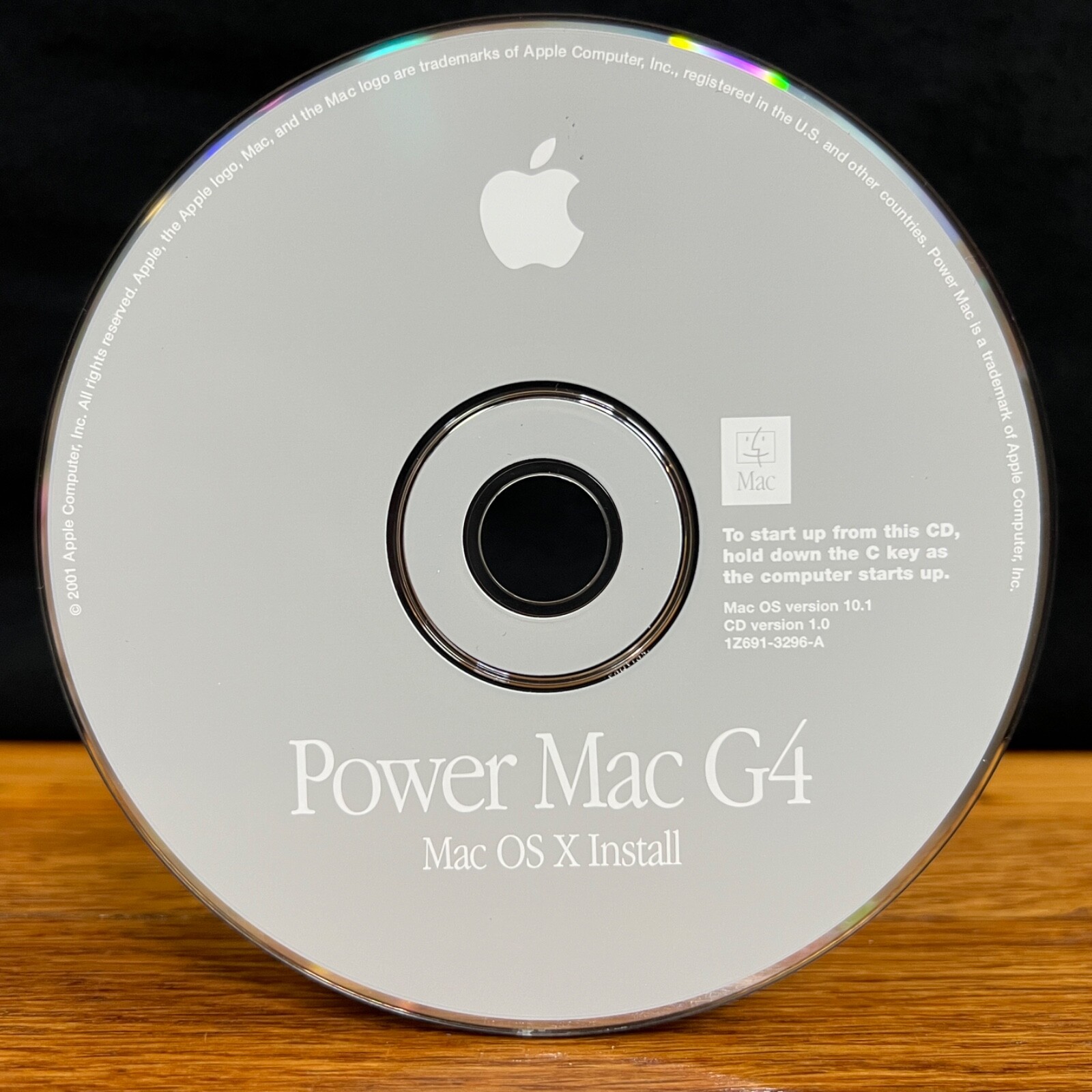 Apple Power Mac G4 OS X 10.1 Puma Install Software Disc CD v1.0 1Z691-3296-A