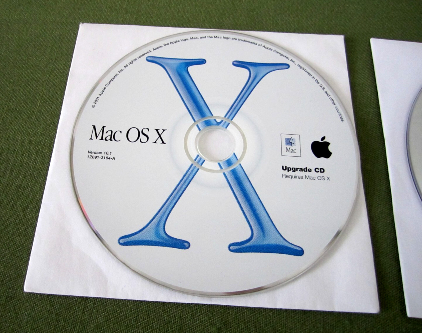 Vtg Mac OS X Upgrade Version 10.1 1Z691-3184-A Install Disc 2001 & Hardware Test