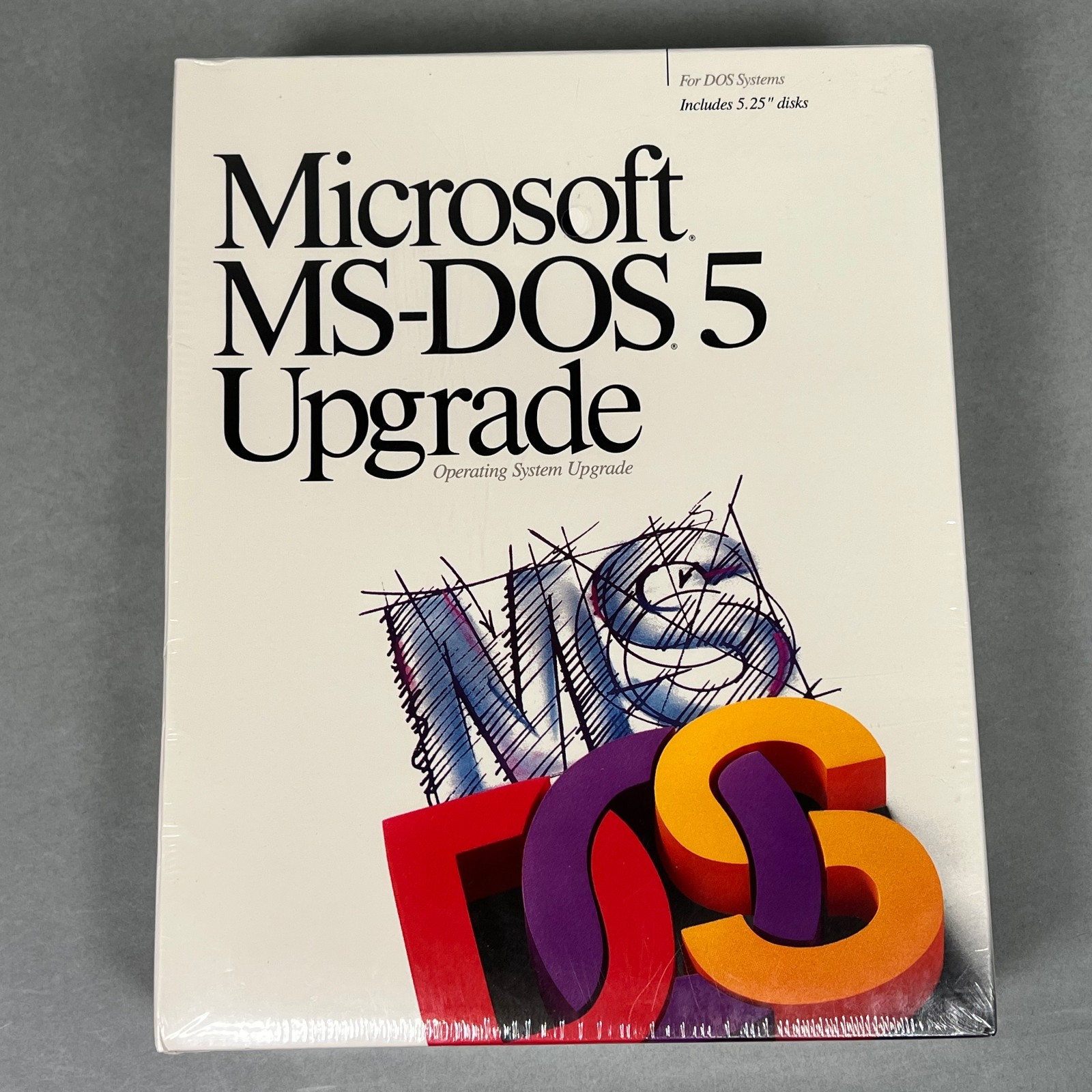 SEALED Vintage Microsoft MS-Dos 5 Upgrade PC Software Includes 5.25″ Disks NEW