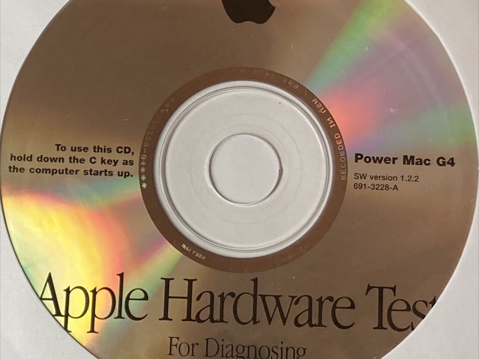 Apple Hardware Test CD Disc for Power Mac G4 SW Version 1.2.2