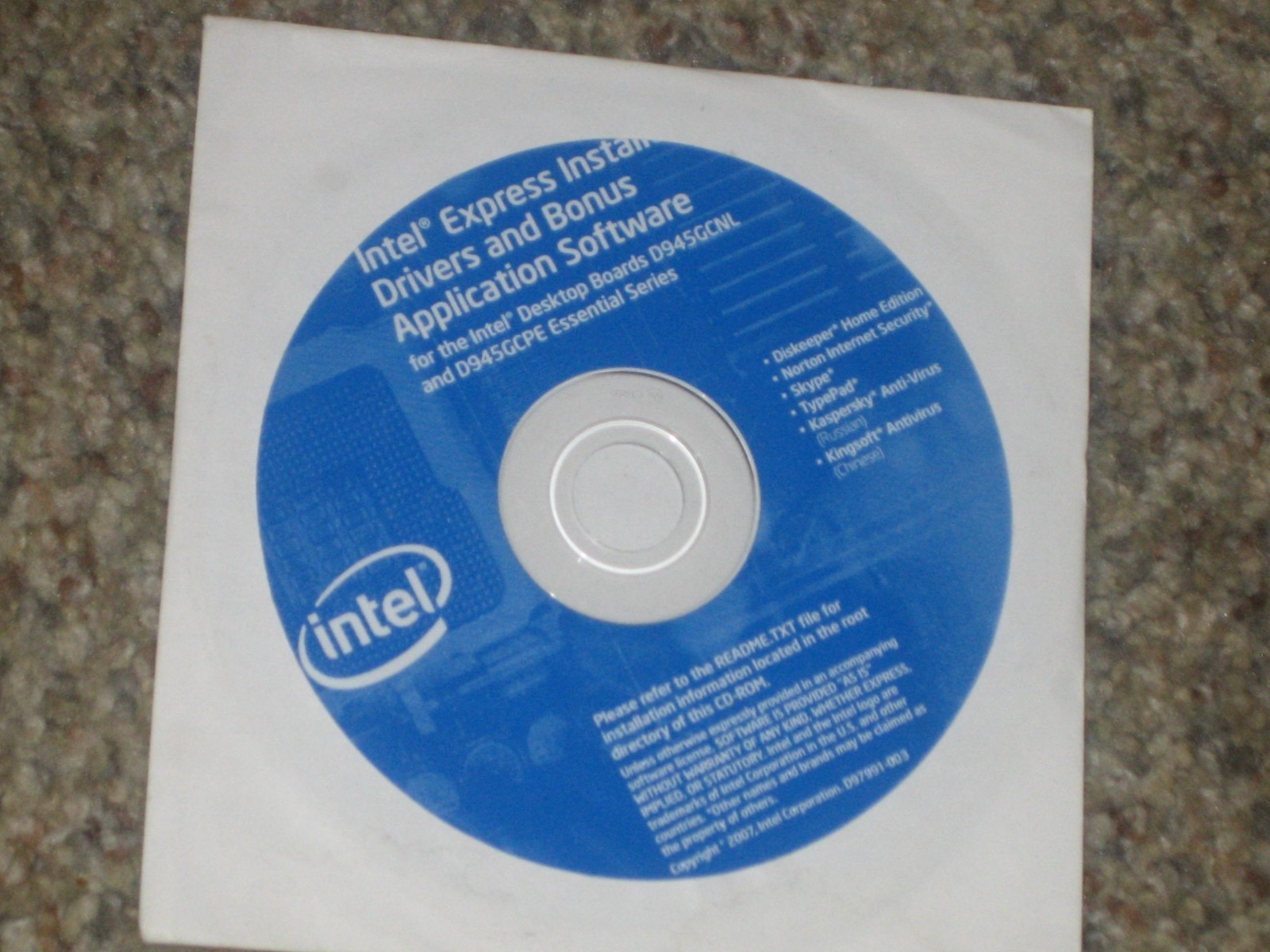 Intel Express Installer Drivers + APP SOFTWARE Desktop Board D945GCNL, D945GCPE