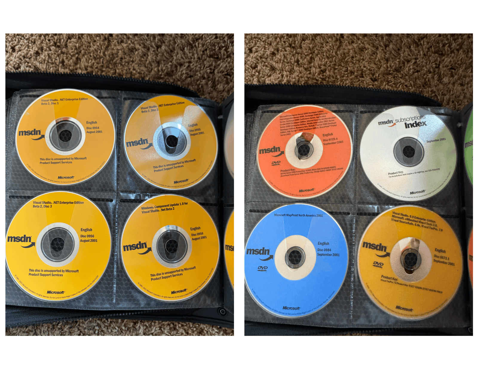 Microsoft MSDN Subscription DVD CD Lot 100+ Discs 2001 2002 Binder Case Untested