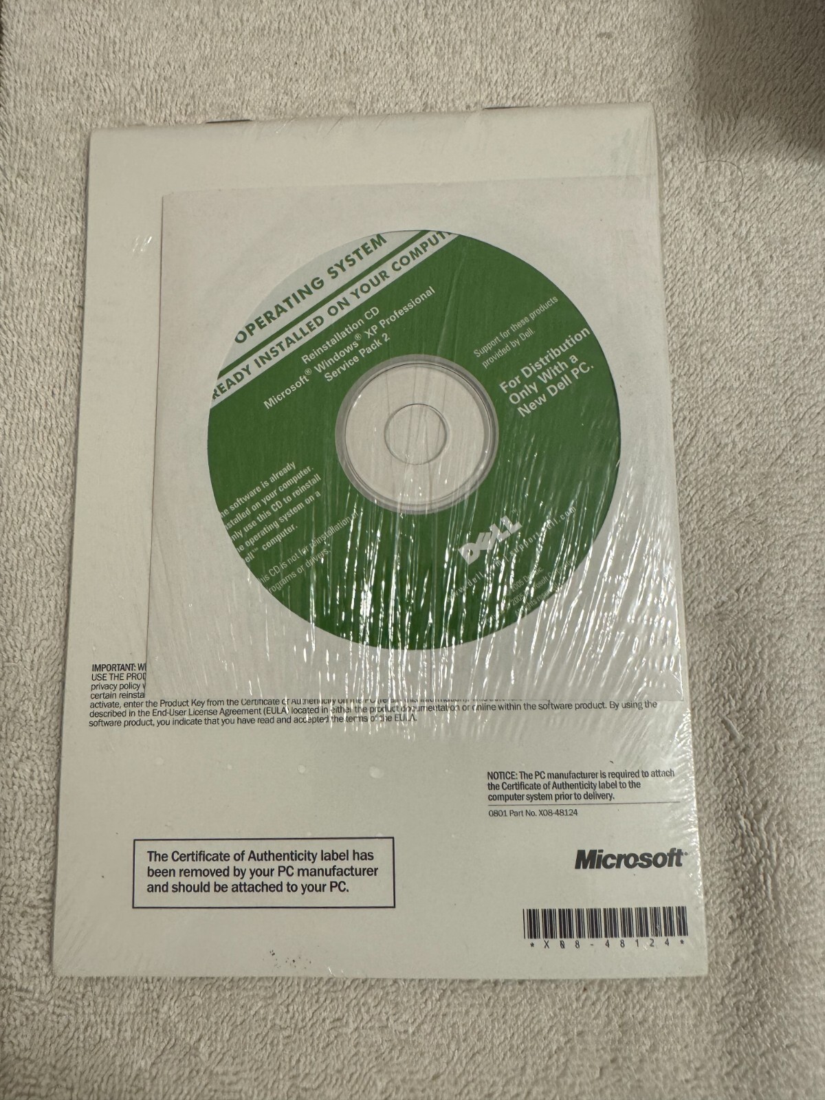 Dell Reinstallation CD Microsoft Windows XP Pro SP2 – NO PRODUCT KEY!!