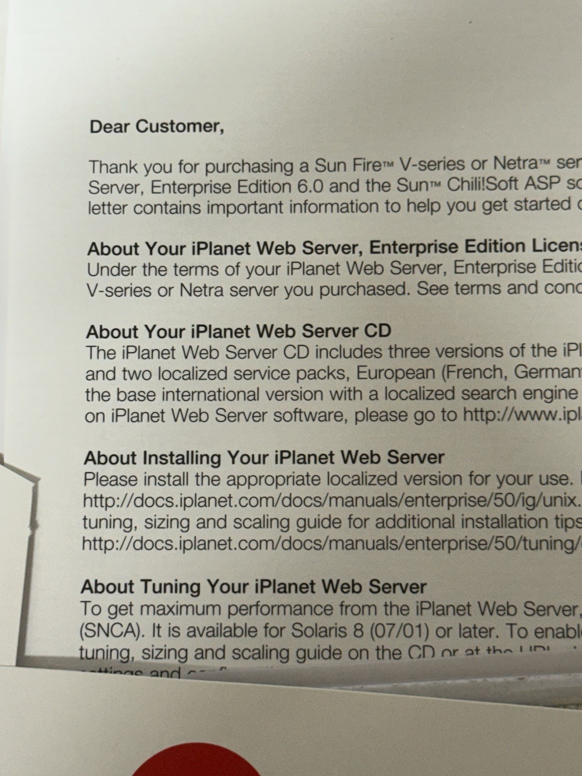 Sun Microsystems iPlanet Web Server Enterprise Edition 6.0 – Sun Fire V Series
