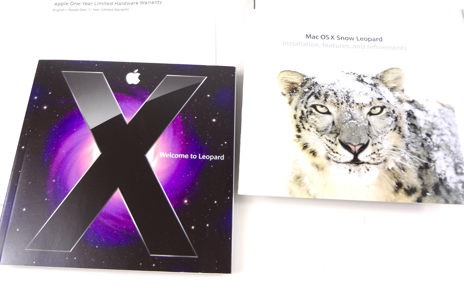 Mac OS X Leopard 10.5 + OS X Snow Leopard 10.6.3 DVD . PERFECT Condition BOXED .