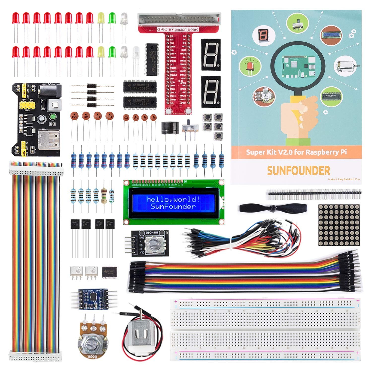 SunFounder Starter Kit Project Super Kit for for Raspberry Pi 4 RPi 400 4B 3B…
