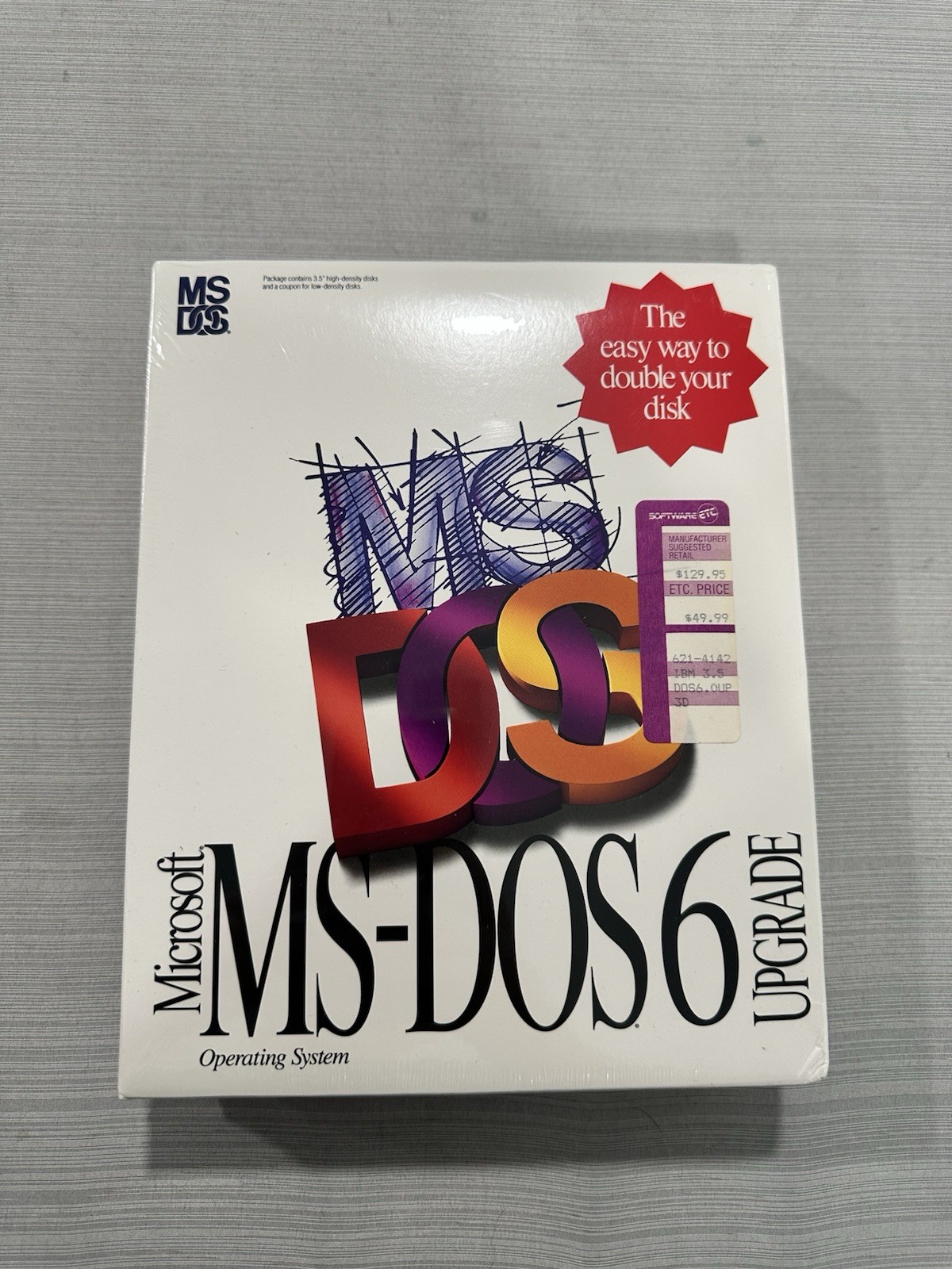 Vintage Microsoft MS-DOS 6.0 Upgrade Operating System 3.5″ Disc Sealed NOS