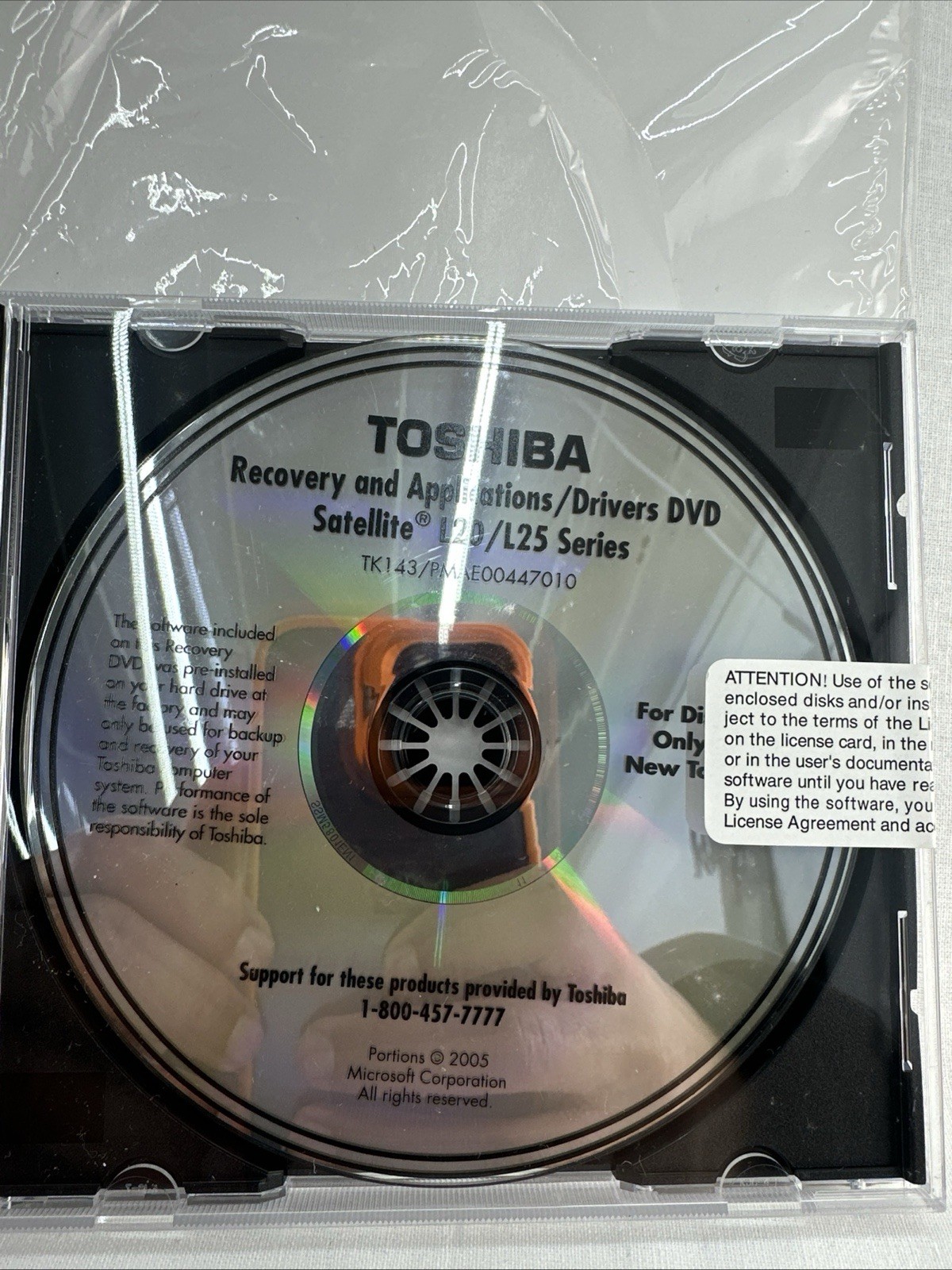 Toshiba Satellite L20/L25 Recovery and Applications DVD Package