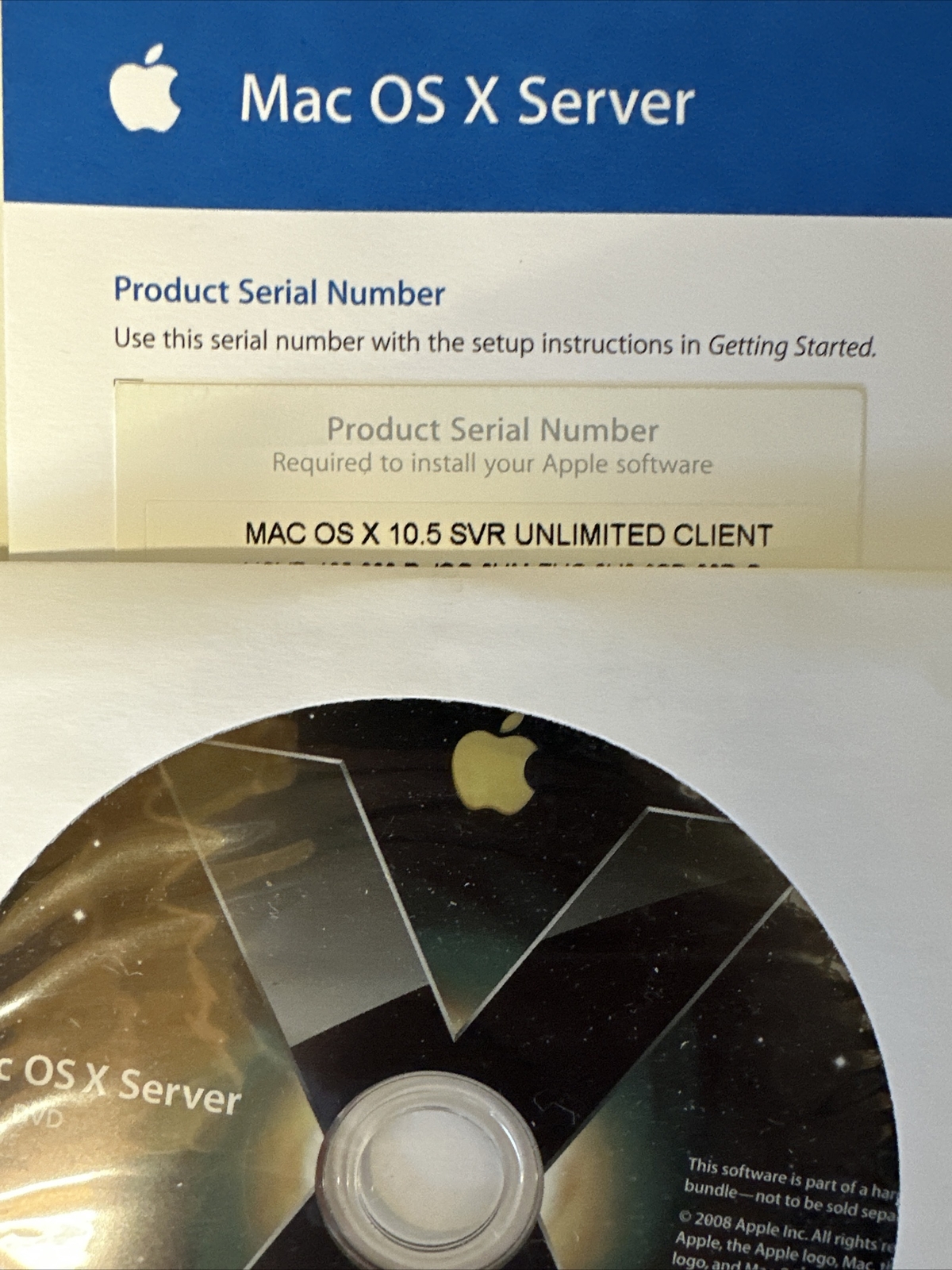 MacOS X Server X 10.5 Unlimited Client – CDS041608 607-2363 0Z607-3499-A V9 lic