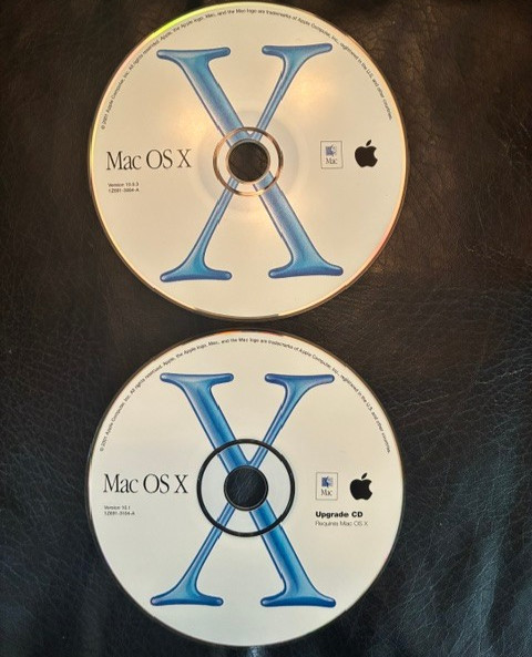 Apple Mac OS X 10.0.3 Install CD with OS 10.1 Upgrade CD