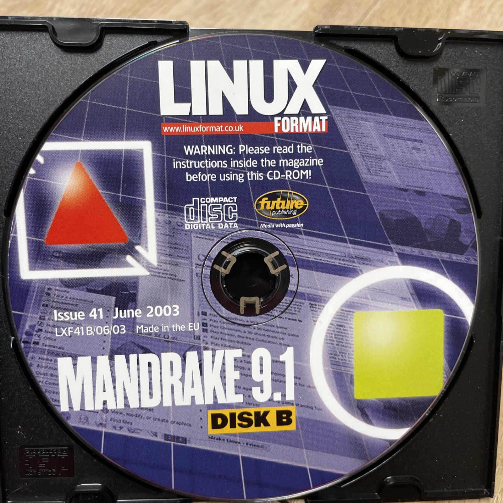 LINUX MANDRAKE 9.1 Download Edition CD DISK 2003 VINTAGE SOFTWARE