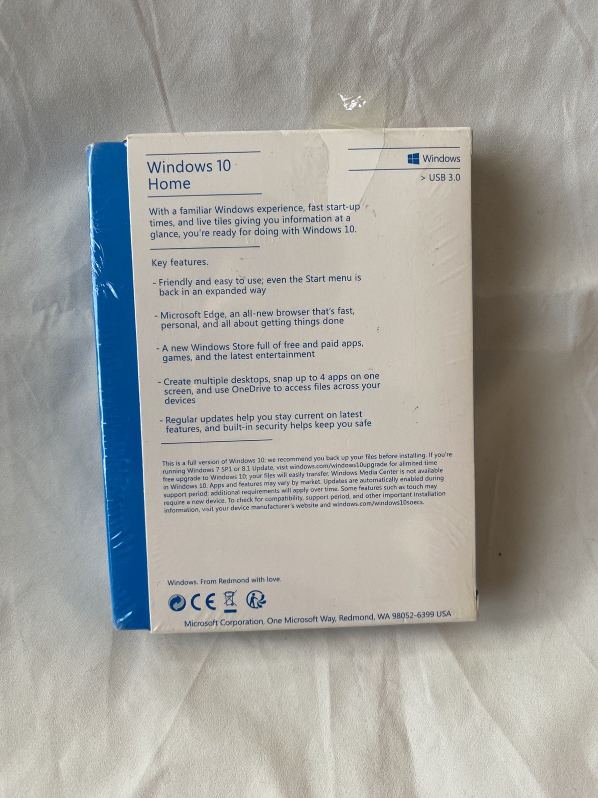 New Microsoft Windows 10 home 32/64-Bit Retail Box USB Drive Sealed