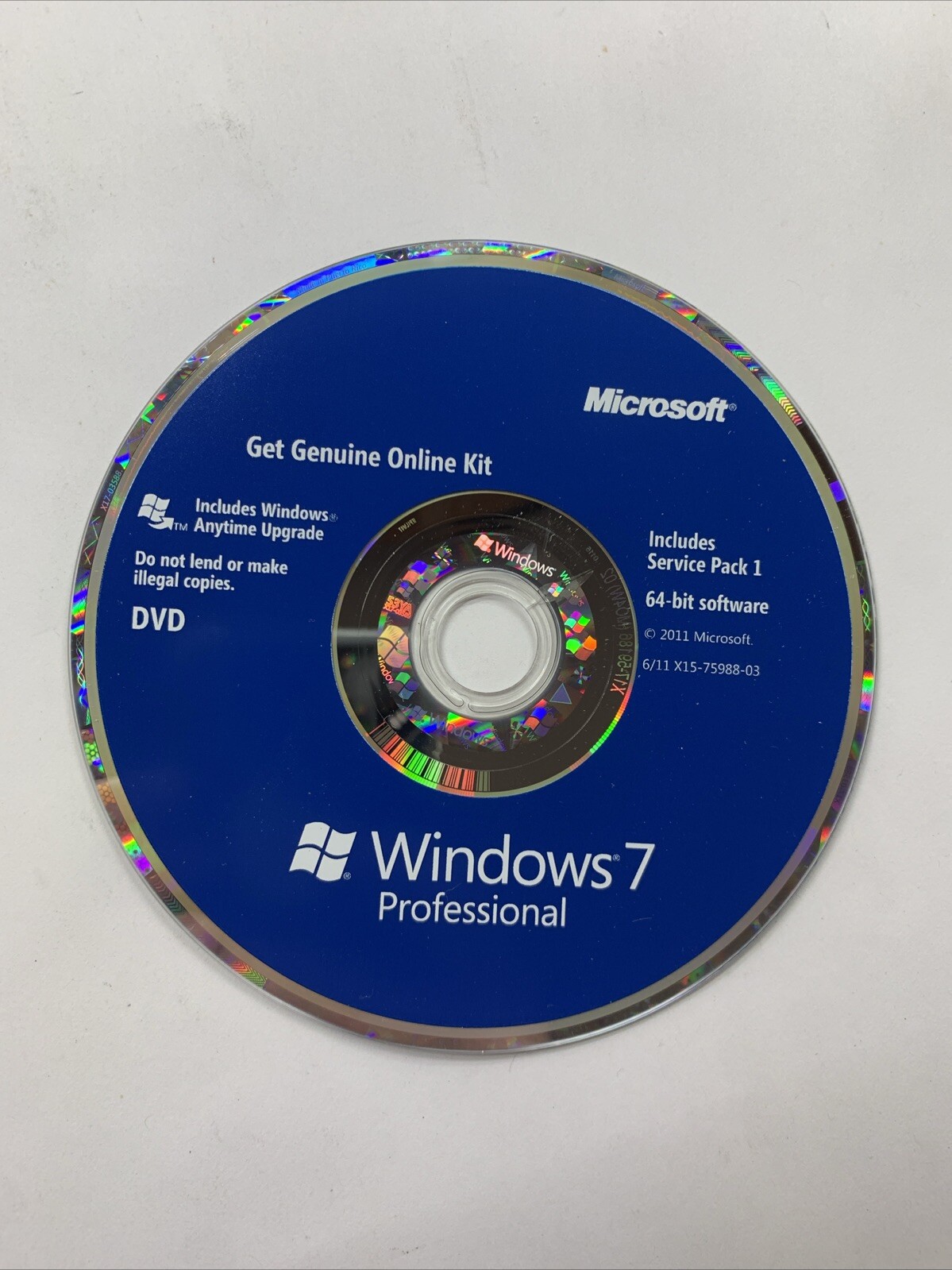 MICROSOFT Windows Pro 7 SP1 32-bit and 64-bit Software- Get Genuine Online Kit
