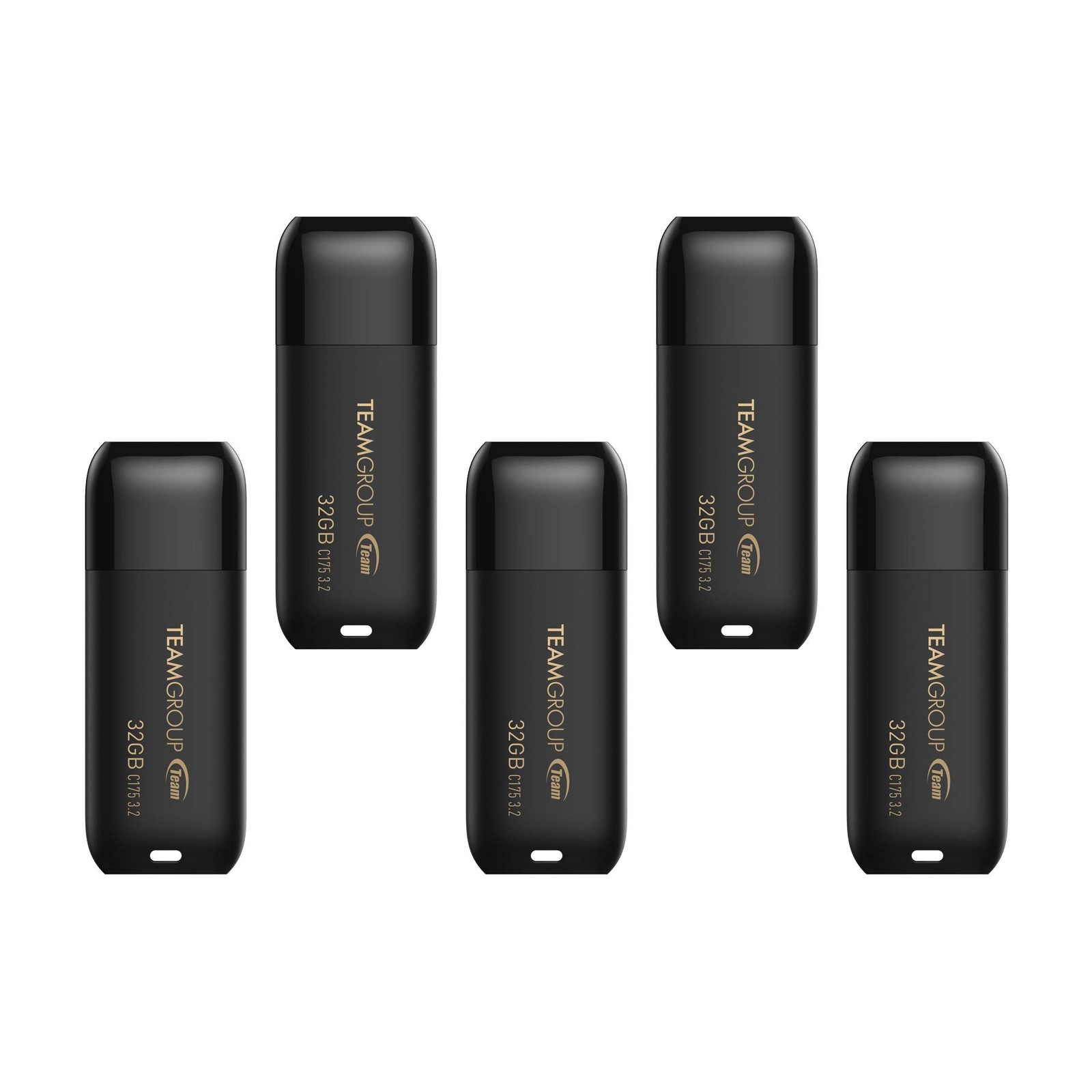 TEAMGROUP C175 32GB 5 Pack USB 3.2 Gen 1 (USB 3.1/3.0) Flash Thumb Drive, Ext…