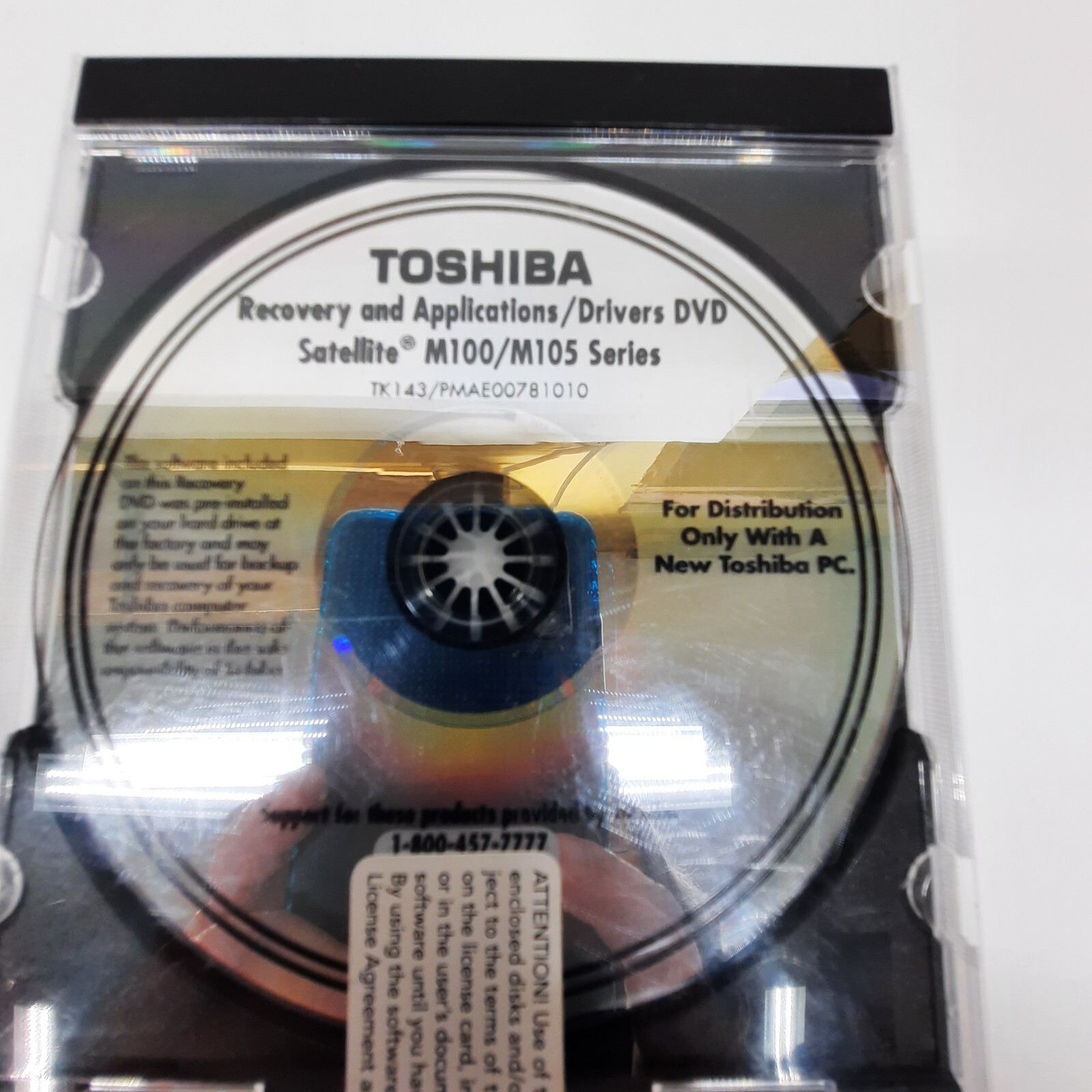 Toshiba Recovery and Application Drivers DVD Satellite M100/M105 NEW SEALED