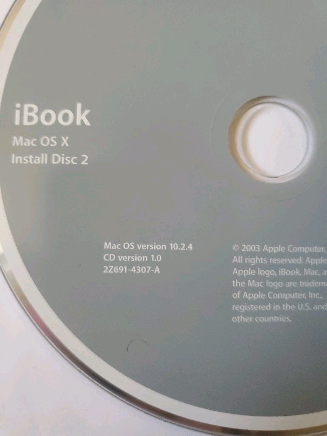 2002 Macintosh iBook Mac OS X 10.2.4 Discs Operating System Install CDs