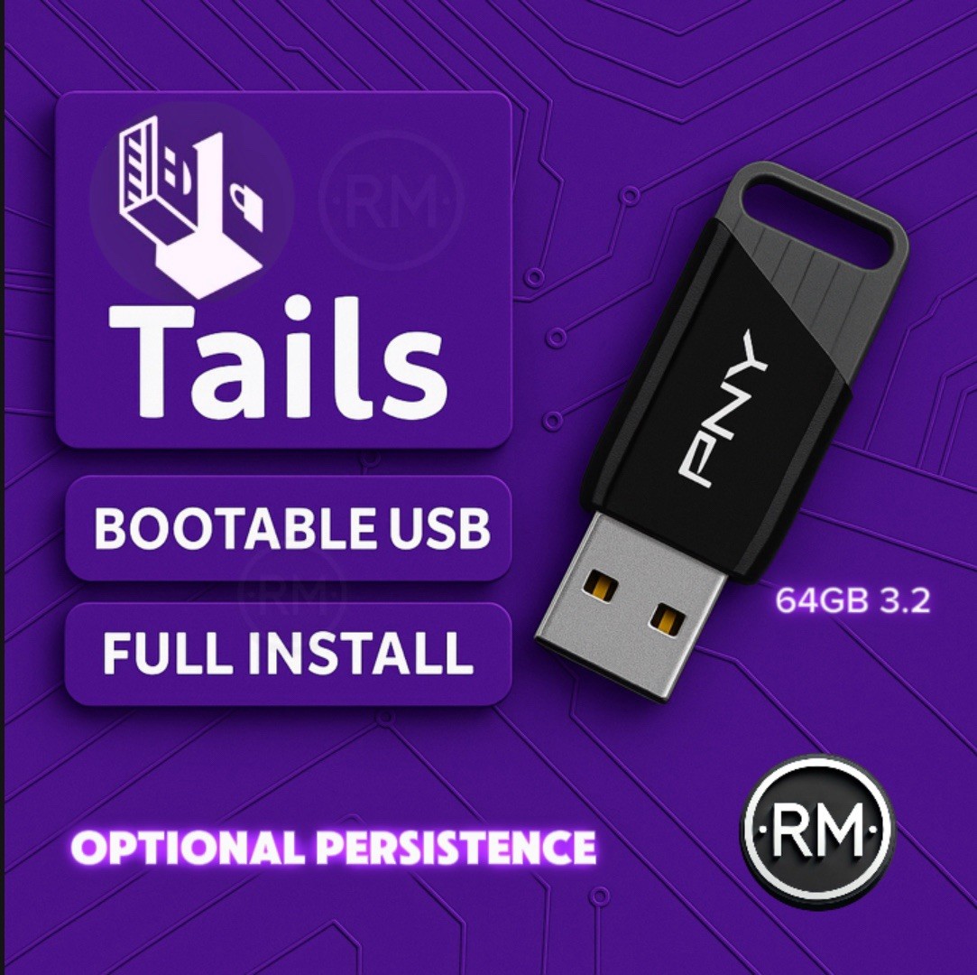 Tails Tor OS 6.15 | Full Install + Persistence | 64GB USB | Anonymous Browsing