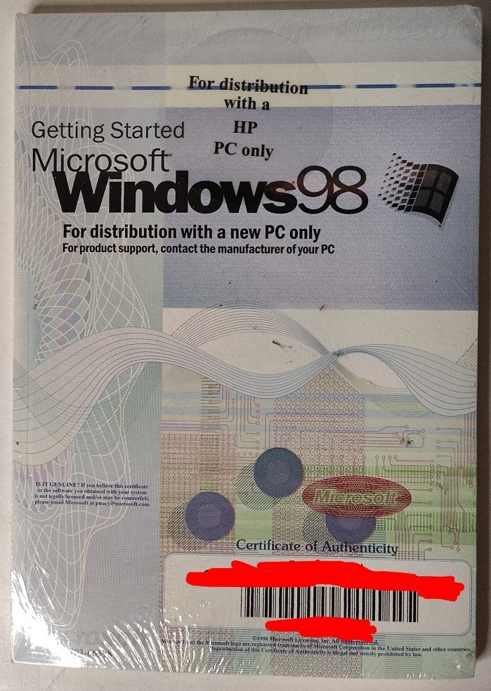 Microsoft Windows 98 Getting Started Distribution Manual SEALED No Disc