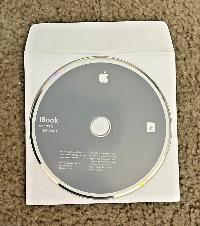 Vintage Apple iBook Software Restore Install Discs Lot – 8 Disks & Case OS X
