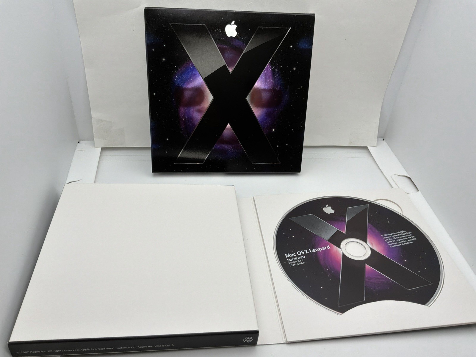 Apple Mac OS X Leopard v10.5.1 Retail Install DVD Original Box Manual Stickers