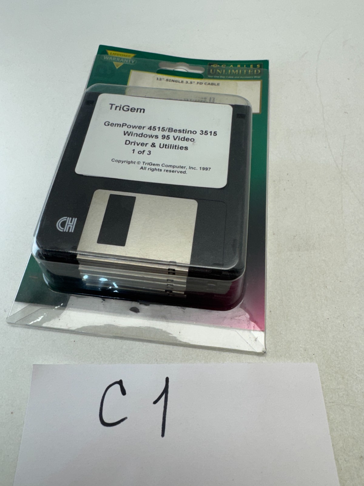 Vintage 3.5″ Floppy Disk Lot 9x TriGem Windows 95 Drivers Logitech BitWare DOS