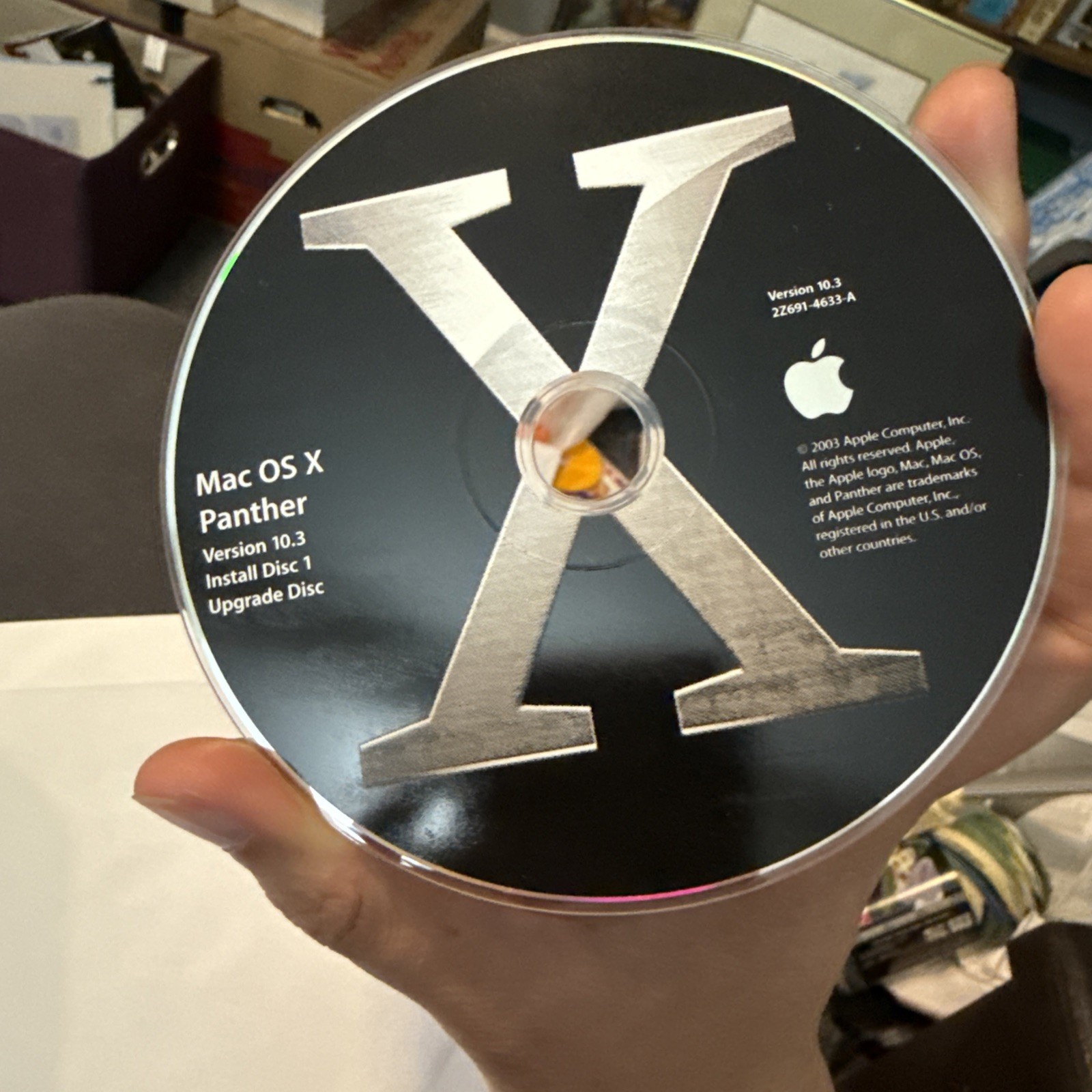 Vintage Apple OS X Panther 10.3 Install Disc 1 Upgrade Disc