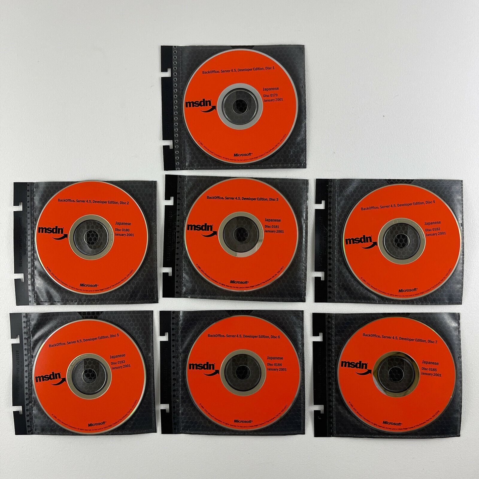 Japanese (7) Discs Jan 2001 MSDN Windows BackOffice Server 4.5 Developer Edition