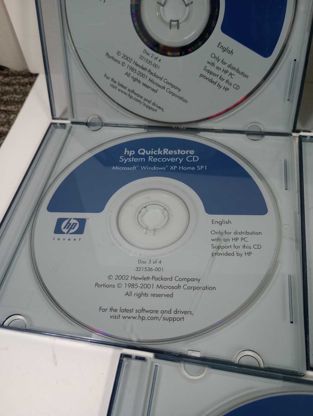 5 Hp quickrestore system 2002 cds Windows XP SP1